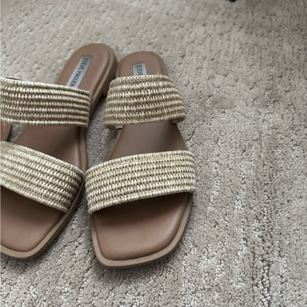 Steve Madden Woven Cream Sandals